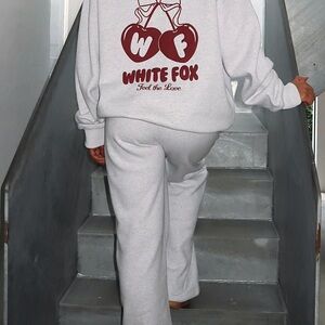 White Fox Feel the Love Sweatpant and Hoodie S/M NWT